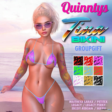 Tina Bikini Fatpack June 2024 Group Gift by Quinnty&rsquo;s | Teleport Hub - Second Life Freebies | Second Life Freebies | Scoop.it