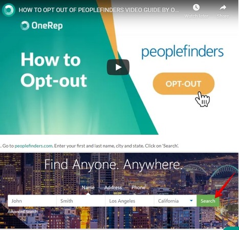 PeopleFinders Opt Out | How to Remove Yourself | OneRep | Calls for Action | Scoop.it