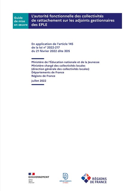 L’autorité fonctionnelle des collectivités de rattachement sur les adjoints gestionnaires des EPLE  | Veille juridique du CDG13 | Scoop.it