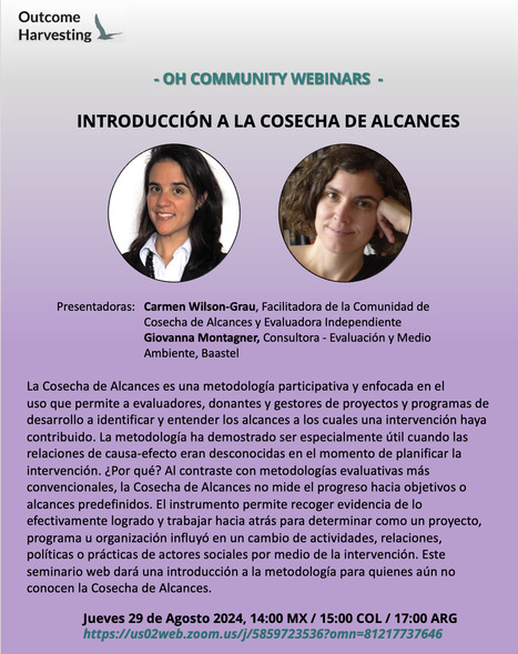 Webinar Introducción a la Cosecha de Alcances / 29 de Agosto 2024, 14.00 hrs MX / 15.00 COL / 17:00 ARG,  | Evaluación de Políticas Públicas - Actualidad y noticias | Scoop.it
