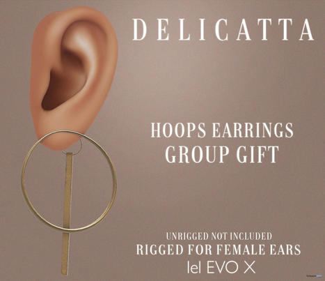 Hoops Earrings September 2023 Group Gift by Delicatta | Teleport Hub - Second Life Freebies | Second Life Freebies | Scoop.it