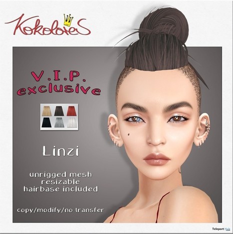 Linzi Hair Exclusive Pack March 2019 Group Gift by KoKoLoReS | Teleport Hub - Second Life Freebies | Second Life Freebies | Scoop.it