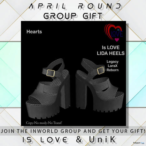 Lida Heels UniK Event April 2024 Group Gift by Is Love | Teleport Hub - Second Life Freebies | Teleport Hub | Scoop.it
