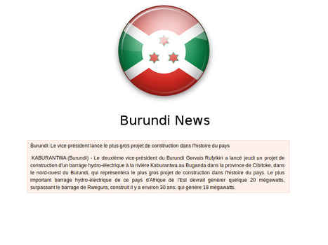 Burundi: Le vice-pr&eacute;sident lance le plus gros projet de construction dans l'histoire du pays | Actualit&eacute;s Afrique | Scoop.it