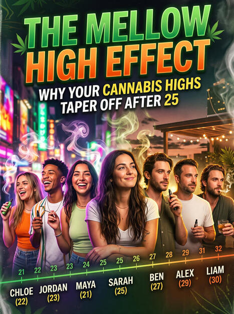 The Mellow High Effect: Why Your Cannabis Highs Taper Off After 25 | Cannabis.Net | Scoop.it