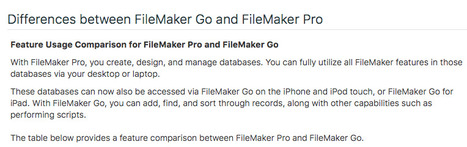 Differences between FileMaker Go and FileMaker Pro | Learning Claris FileMaker | Scoop.it