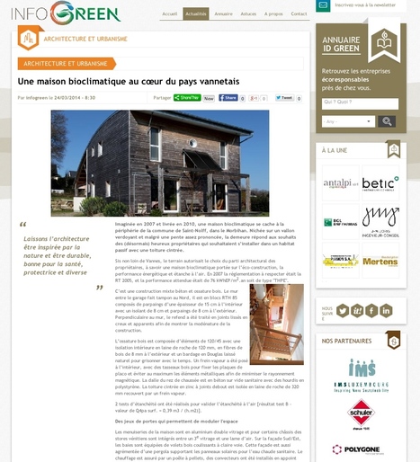 Une maison bioclimatique au cœur du pays vannetais | Infogreen.lu | Architecture, maisons bois & bioclimatiques | Scoop.it