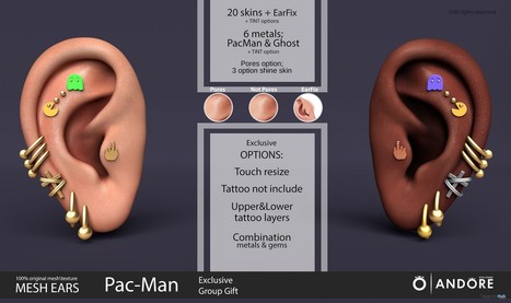 Pac-Man Mesh Ears February 2019 Group Gift by ANDORE | Teleport Hub - Second Life Freebies | Teleport Hub | Scoop.it