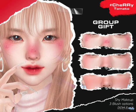 Shy Blush BOM For Lelutka EvoX September 2025 Gift by #CheRRy Tomato | Teleport Hub - Second Life Freebies | Second Life Freebies | Scoop.it