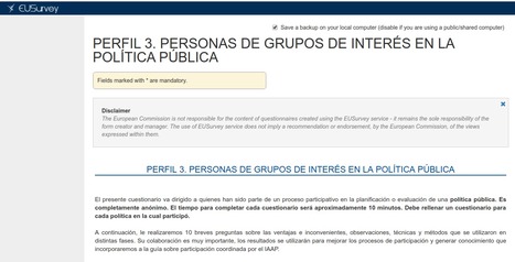 ¿Quieres participar dándonos a conocer tu experiencia en procesos participativos mediante un cuestionario EUSurvey? | Evaluación de Políticas Públicas - Actualidad y noticias | Scoop.it