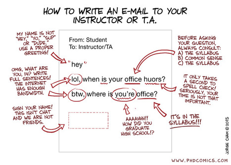 PHD Comics: How To Write An E-mail To Your Instructor Or Teaching Assistant | Social Media Classroom | Scoop.it