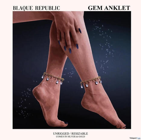 Gem Anklet October 2026 Group Gift by Blaque Republic | Teleport Hub - Second Life Freebies | Second Life Freebies | Scoop.it