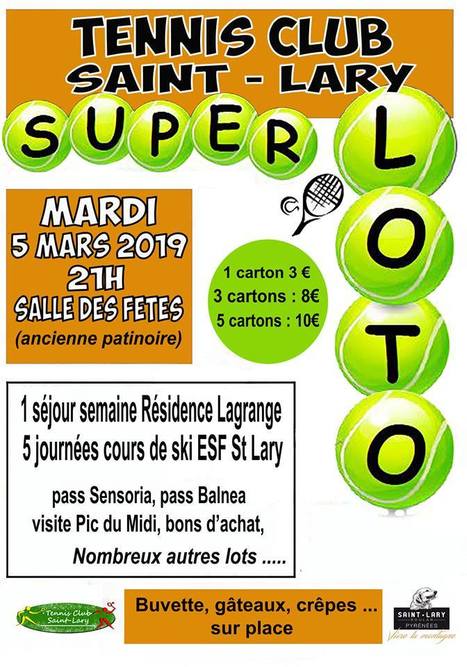 Loto du Tennis Club de Saint-Lary Soulan le 5 mars | Vallées d'Aure & Louron - Pyrénées | Scoop.it