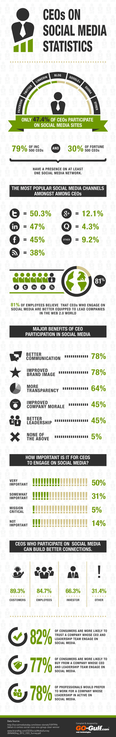 CEOs on Social Media Statistics [Infographic] | Business Improvement and Social media | Scoop.it