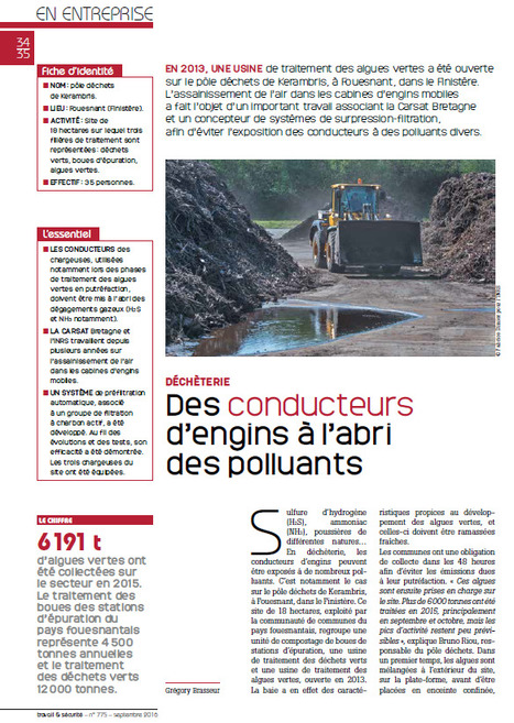 D&eacute;ch&egrave;terie. Des conducteurs d&rsquo;engins &agrave; l&rsquo;abri des polluants | Pr&eacute;vention du risque chimique | Scoop.it