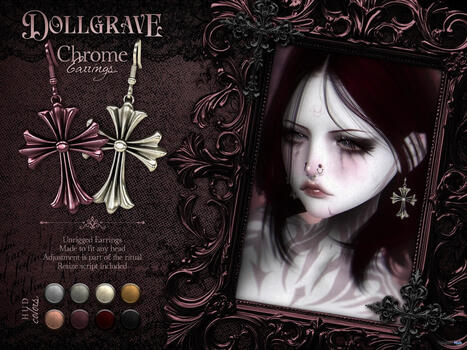 Chrome Earrings May 2026 Group Gift by dollgrave | Teleport Hub - Second Life Freebies | Second Life Freebies | Scoop.it
