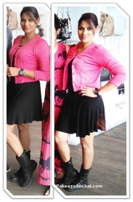 Model Tia Khalifa in Pink jacket and Black Knee length Skirt | Indian Fashion Updates | Scoop.it