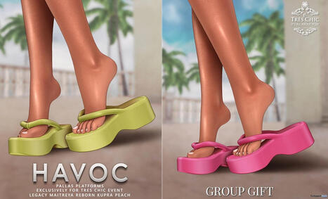 Pallas Platform Sandals Tres Chic Event August 2026 Group Gift by HAVOC | Teleport Hub - Second Life Freebies | Second Life Freebies | Scoop.it