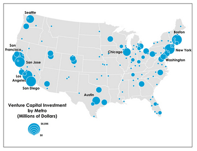 This map shows where venture capital dollars are flowing in the U.S. | Technology in Business Today | Scoop.it