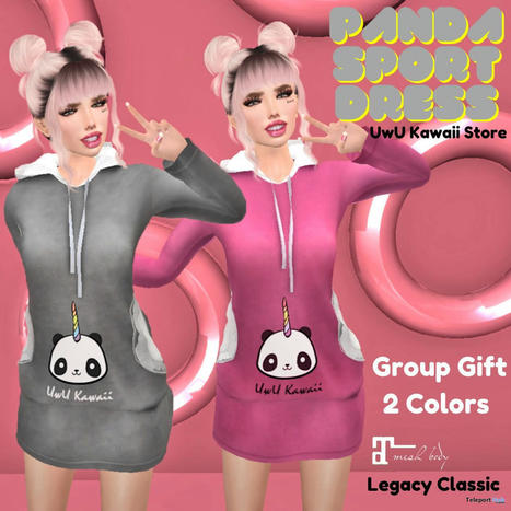 Panda Sport Dress June 2021 Group Gift by UwU Kawaii Store | Teleport Hub - Second Life Freebies | Second Life Freebies | Scoop.it