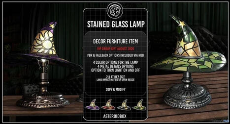 Stained Glass Lamp August 2026 Group Gift by AsteroidBox | Teleport Hub - Second Life Freebies | Second Life Freebies | Scoop.it