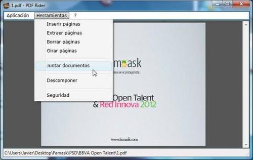 PDF Rider, una aplicación para unir PDF fácilmente desde Windows ...