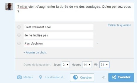 Twitter vous laisse choisir la dur&eacute;e de vie de vos sondages | WEBMARKETING | Scoop.it