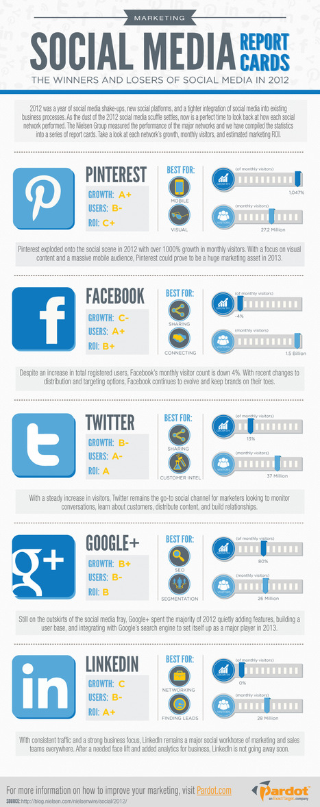 Facebook, Twitter, LinkedIn, Pinterest – Which Social Network Won 2012? | Online tips & social media nieuws | Scoop.it