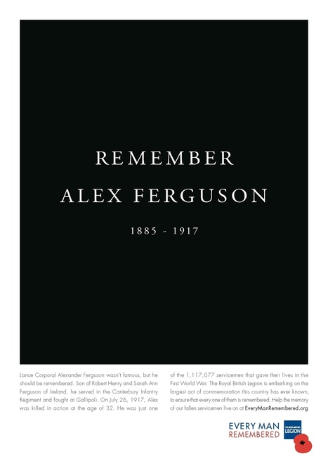 Royal British Legion: Remember Alex Ferguson | History resources for Teachers | Scoop.it