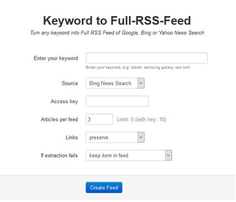 Keyword to Full-RSS-Feed:  Turn any keyword into Full RSS Feed of Google, Bing or Yahoo News Search | Bonnes pratiques en documentation | Scoop.it