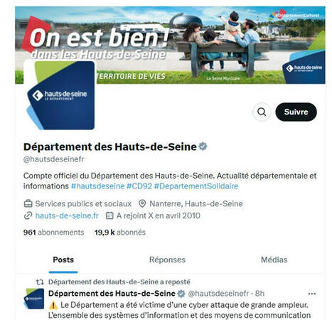 Les SI et communications des Hauts de Seine désactivés après une cyberattaque | Veille #Cybersécurité #DCIT Conseil | Scoop.it