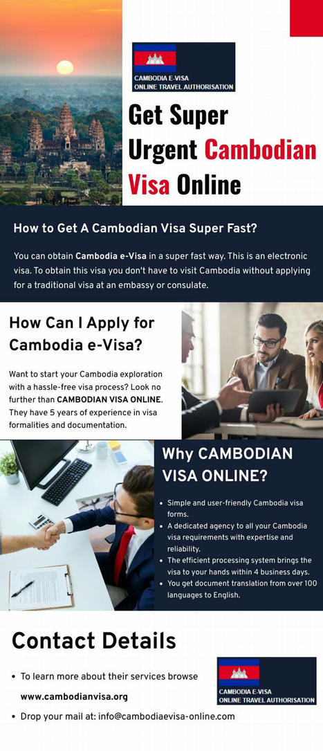 Get Super Urgent Cambodian Visa Online | Piktochart Visual Editor | Cambodian Visa Application | Scoop.it