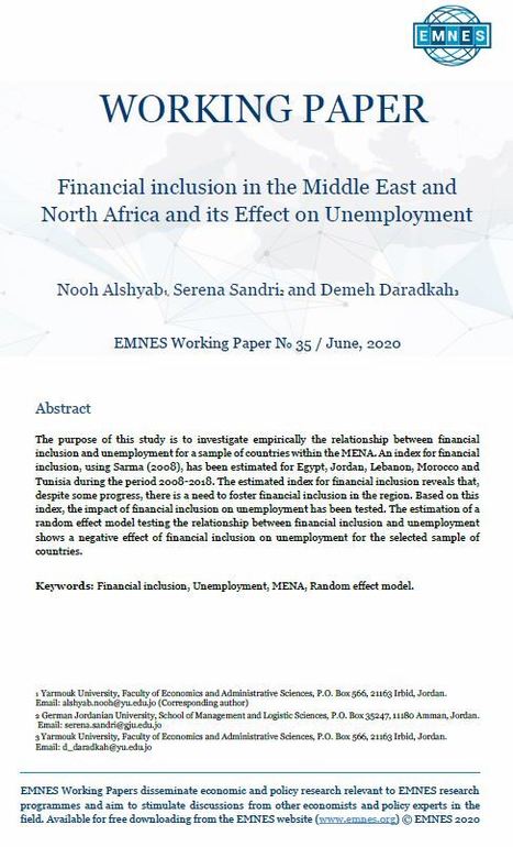 Financial inclusion in the Middle East and North Africa and its Effect on Unemployment - Econostrum | Espace Méditerranéen : géopolitique, coopération... | Scoop.it