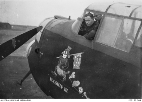 Two unidentified members of 460 Squadron, RAAF, sitting in the cockpit of an Avro Lancaster aircraft named 'Fooship III' (PB407).  | 460 Squadron - Bomber Command: 1942-45 | Scoop.it