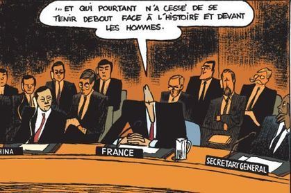 Villepin : l'histoire de son discours à l'ONU en BD | La bande dessinée FLE | Scoop.it