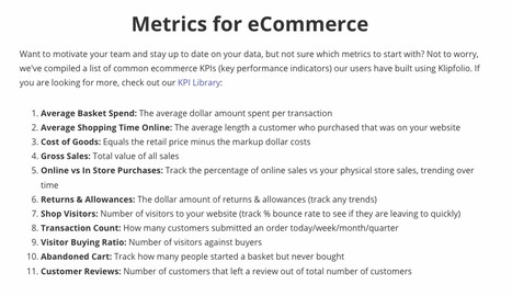 Metrics for #eCommerce by @klipfolio | WHY IT MATTERS: Digital Transformation | Scoop.it