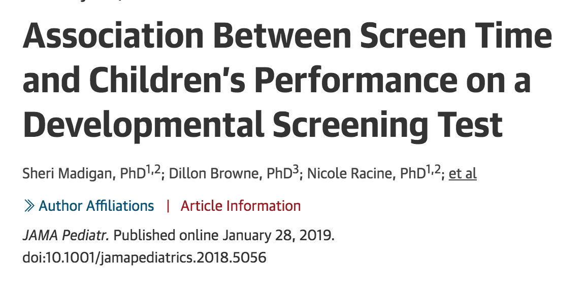 Association Between Screen Time and Children&rs...