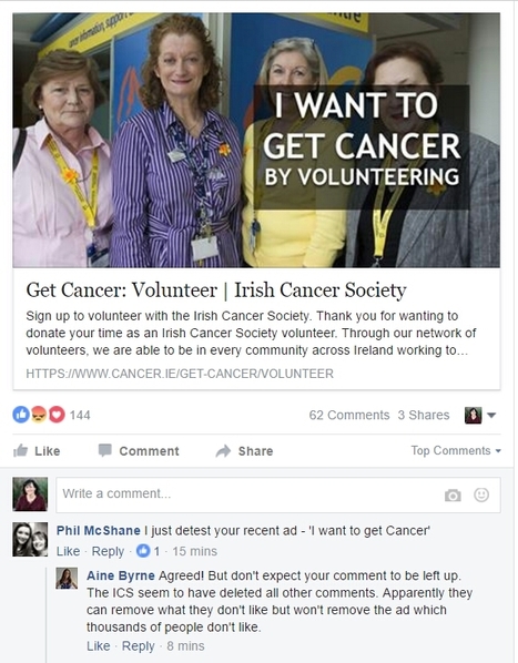 Irish Cancer Society defends its ‘I Want to Get Cancer” campaign | PR Daily | Public Relations & Social Marketing Insight | Scoop.it