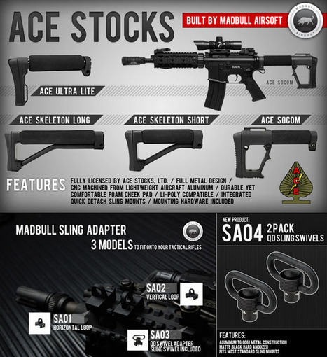 MadBull ACE Stock + 2 Pack QD Swivels | Popular Airsoft | Thumpy's 3D House of Airsoft™ @ Scoop.it | Scoop.it