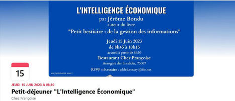 Petit-déjeuner sur l'Intelligence Économique | Veille et Intelligence Economique | Scoop.it