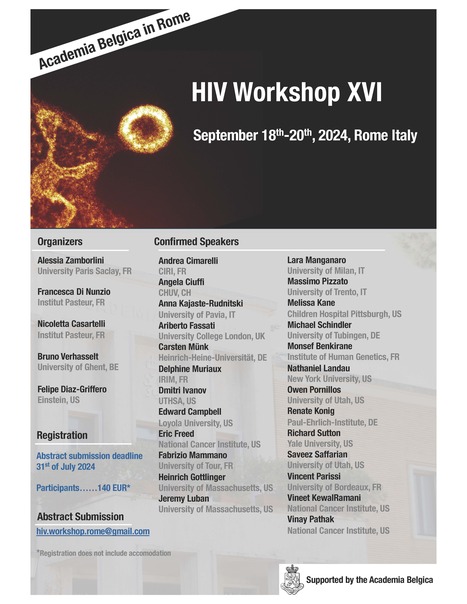 HIV Workshop XVI - September 18-20, 2024 | Life Sciences Université Paris-Saclay | Scoop.it