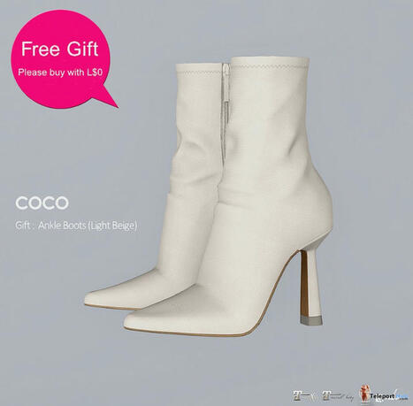 Ankle Boots Light Beige September 2025 Gift by COCO Designs | Teleport Hub - Second Life Freebies | Second Life Freebies | Scoop.it
