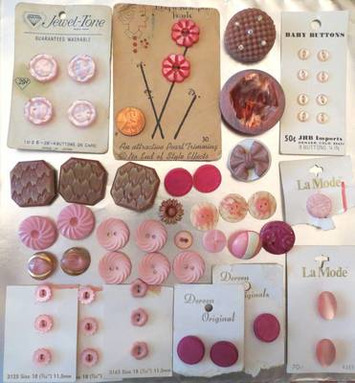 Mix PINK Vtg BUTTON LOT 52 Rhinestone ART DECO Floral GLASS Sets CARDED France | Antiques & Vintage Collectibles | Scoop.it