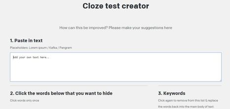 Cloze Test Generator by Zander Martineau | A1Uutiset | Scoop.it