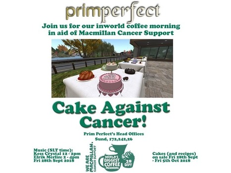 PRIM PERFECT’S CAKES AGAINST CANCER 2018 – FOR MACMILLAN CANCER SUPPORT - SECONDLIFE | Second Life Destinations | Scoop.it