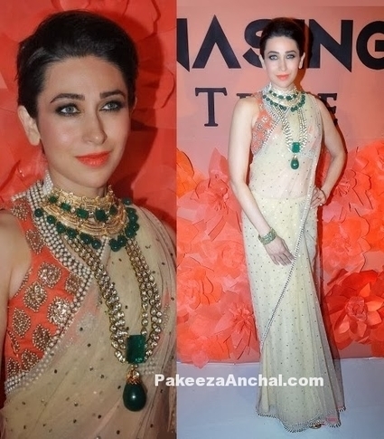 Karishma Kapoor in Meheka Mirpuri Fawn Net Saree at IIJW | Indian Fashion Updates | Scoop.it