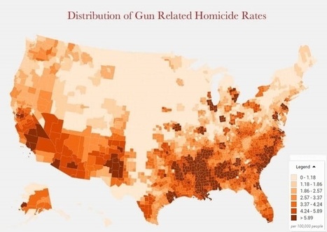 Where Americans Are Killed By Guns: US Homicide & Suicide Death Rates | Fantastic Maps | Scoop.it