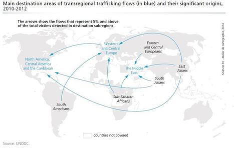 Main destination areas of transregional trafficking flows (in blue) and their significant origins, 2012 | Global Policy, Corruption, Economic Crimes, Fronting, Whistleblowers | Scoop.it