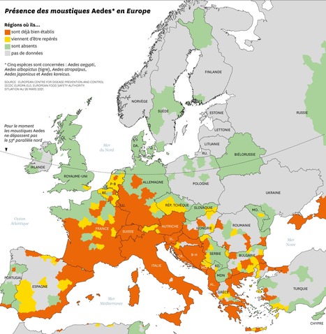 Climat : les moustiques attaquent. Carte de présence des moustiques Aedes en Europe au 26 mars 2021 (5 espèces) | EntomoNews | Scoop.it