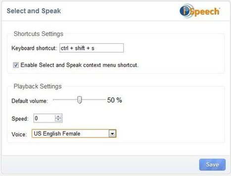 Select & Speak: An Easy To Use Text To Speech Extension [Chrome] | Tools for Teachers & Learners | Scoop.it